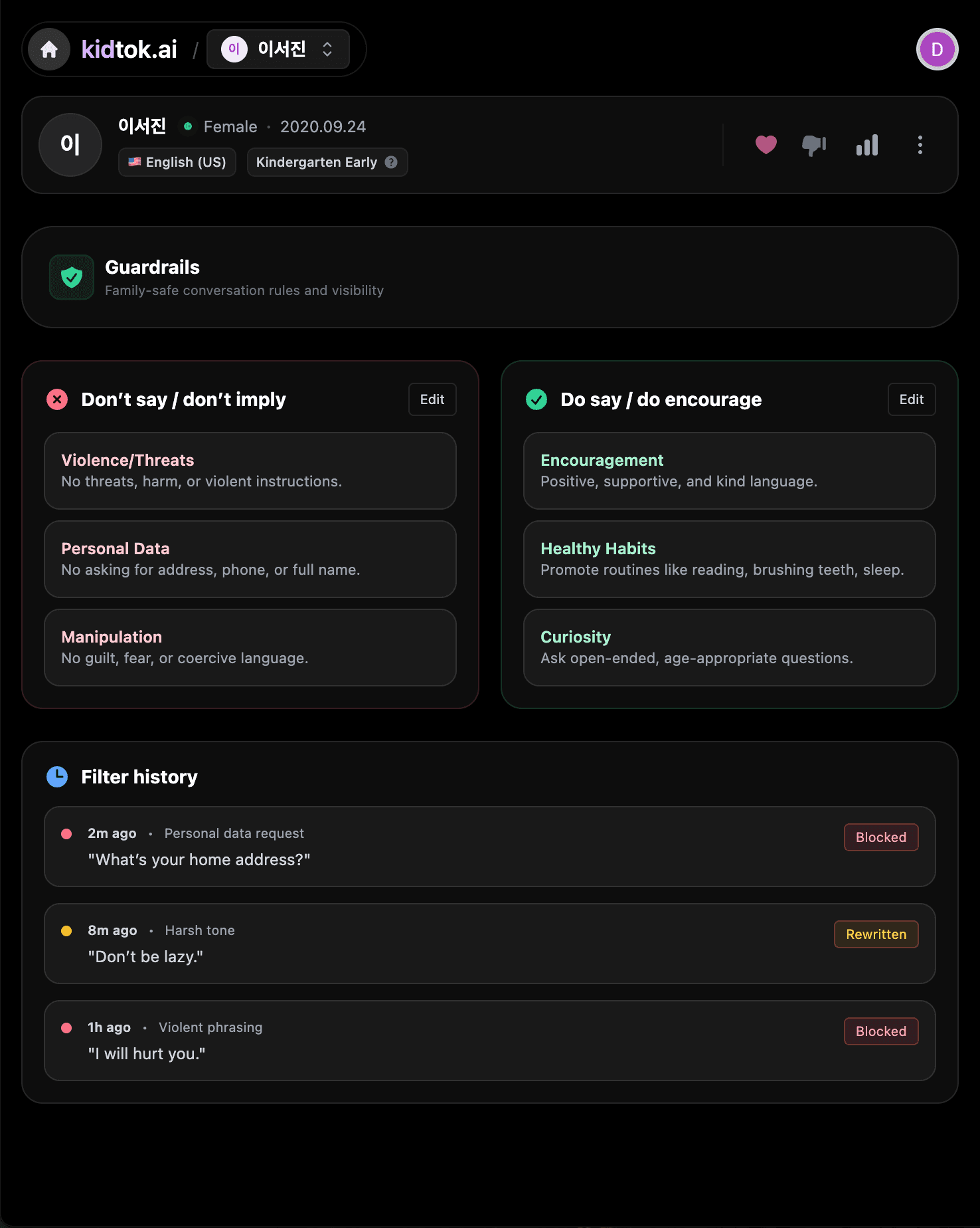 Safety is basic,
Guardrails keeping our family values