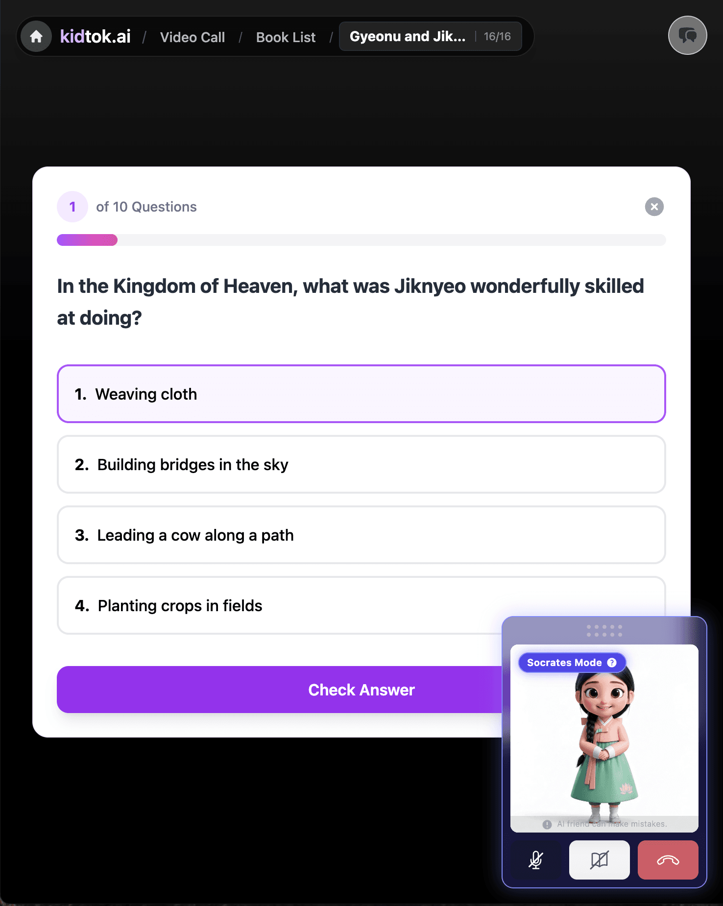 Socratic dialogue
Finding answers on their own